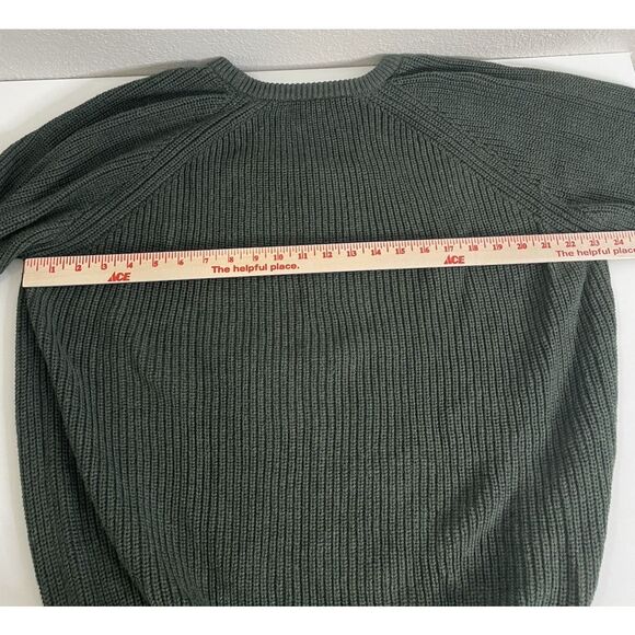 Bullock & Jones Pullover Crewneck Sweater Size L Pima Cotton Dark Green - Picture 3 of 7